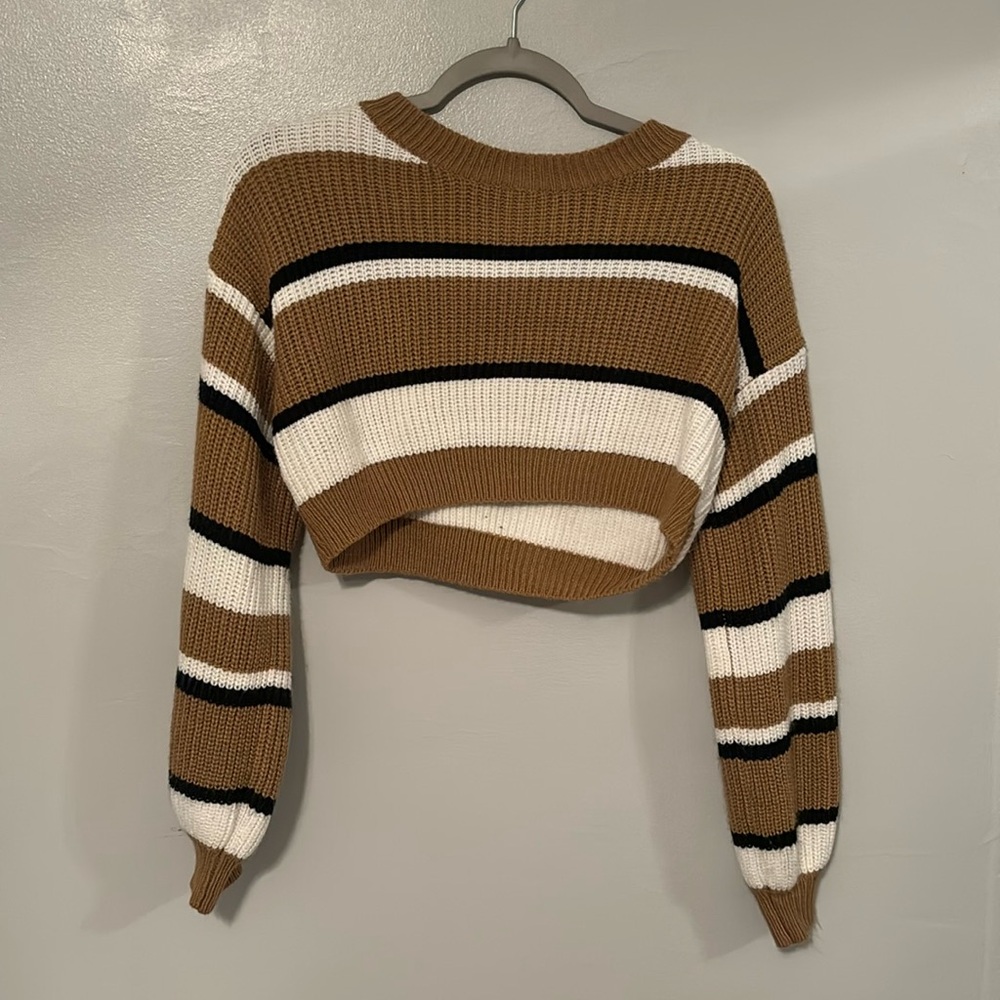 Cropped striped sweater